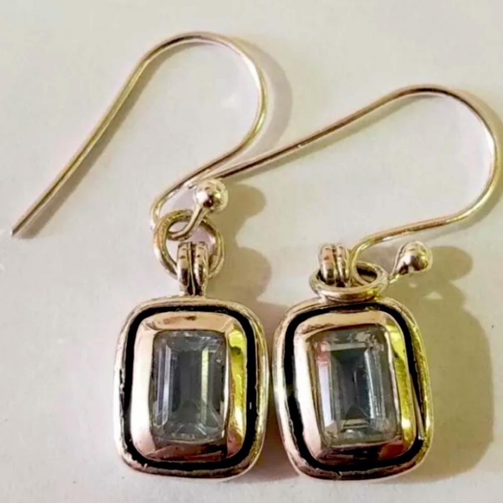 Silver Aquamarine Earrings, Suggested Retail Value $120